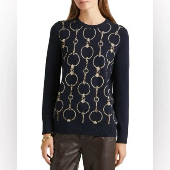 Lauren Ralph Lauren Chain Print Crewneck Sweater - Picture 2 of 7